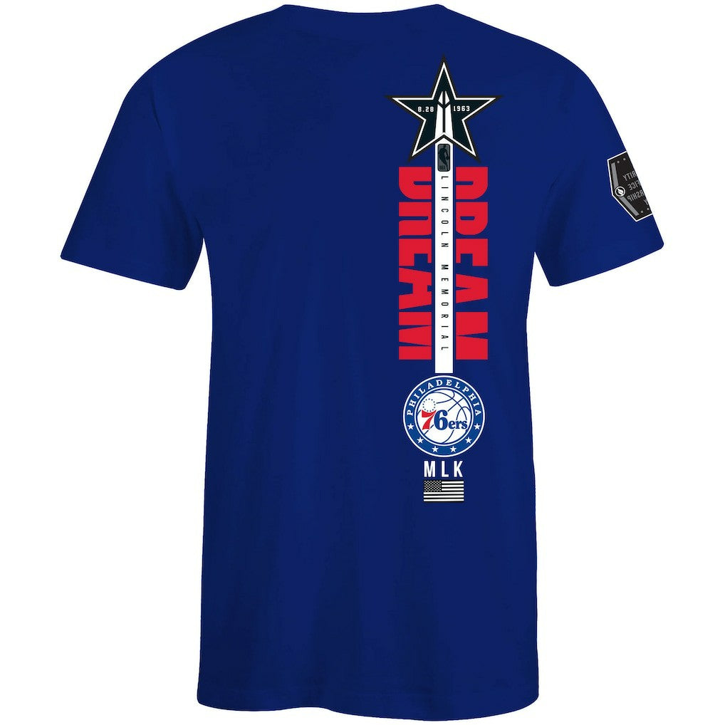 Philadelphia 76ers FISLL x Black History Collection Unisex T-Shirt - Blue for sale