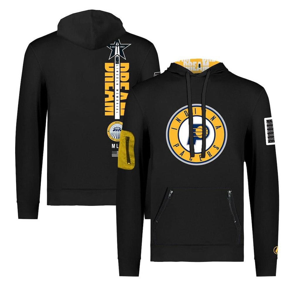 Indiana Pacers FISLL x Black History Collection Unisex Pullover Hoodie - Black for sale