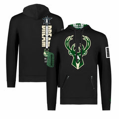 Milwaukee Bucks FISLL x Black History Collection Unisex Pullover Hoodie - Black outlet