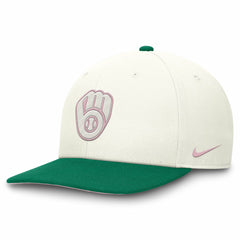 Milwaukee Brewers Sail Pro Performance Snapback Hat - Cream/Green | Nike