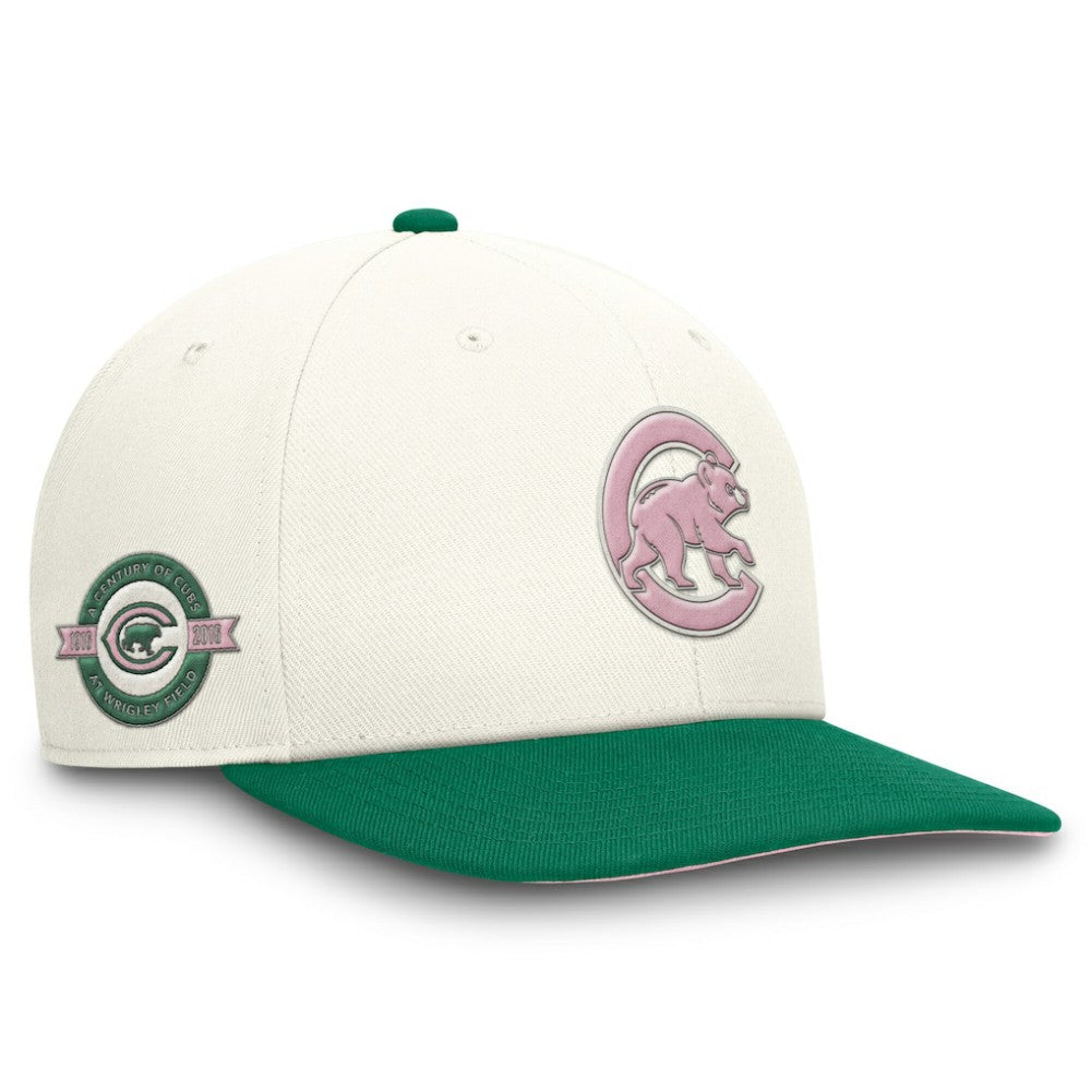 Chicago Cubs Sail Pro Performance Snapback Hat - Cream/Green | Nike