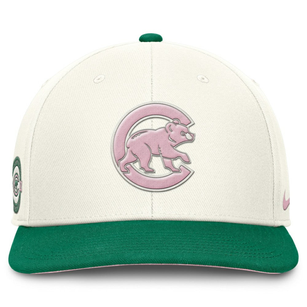 Chicago Cubs Sail Pro Performance Snapback Hat - Cream/Green | Nike