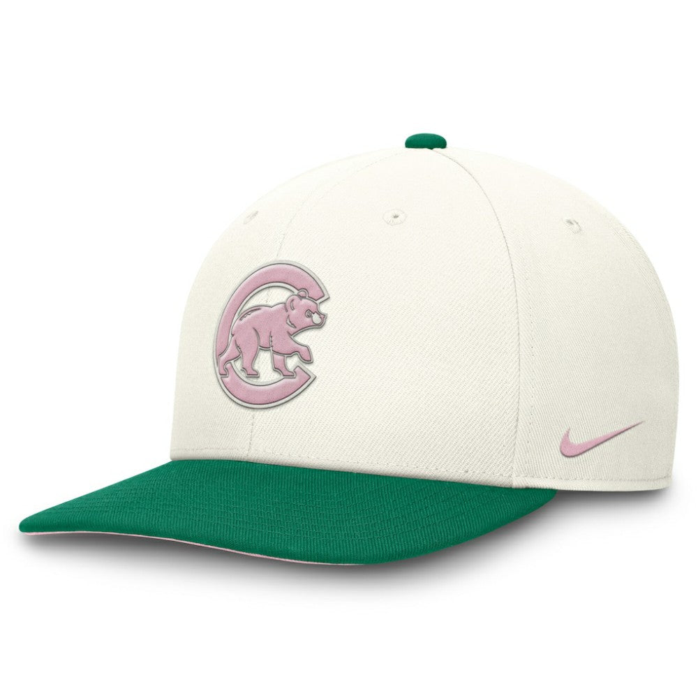 Chicago Cubs Sail Pro Performance Snapback Hat - Cream/Green | Nike
