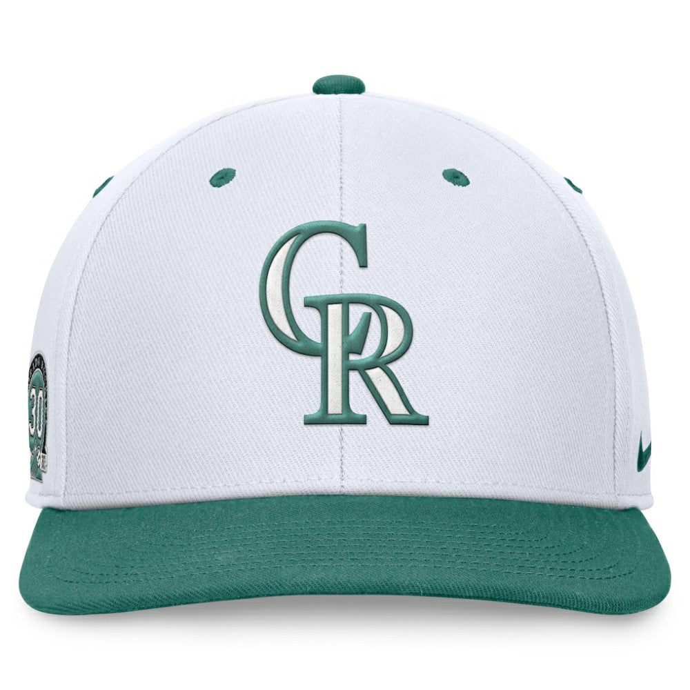 Colorado Rockies Bicoastal Two-Tone Pro Performance Snapback Hat - White/Green | Nike