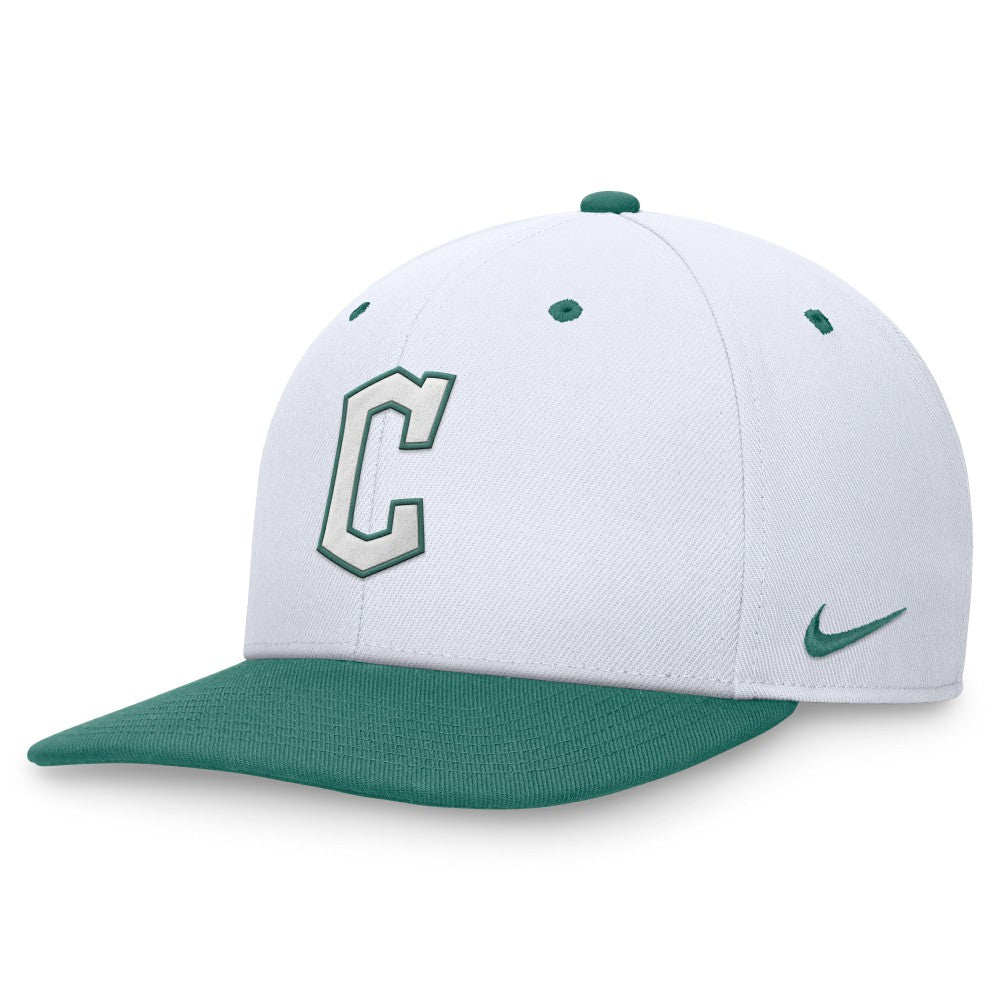 Cleveland Guardians Bicoastal Two-Tone Pro Performance Snapback Hat - White/Green | Nike