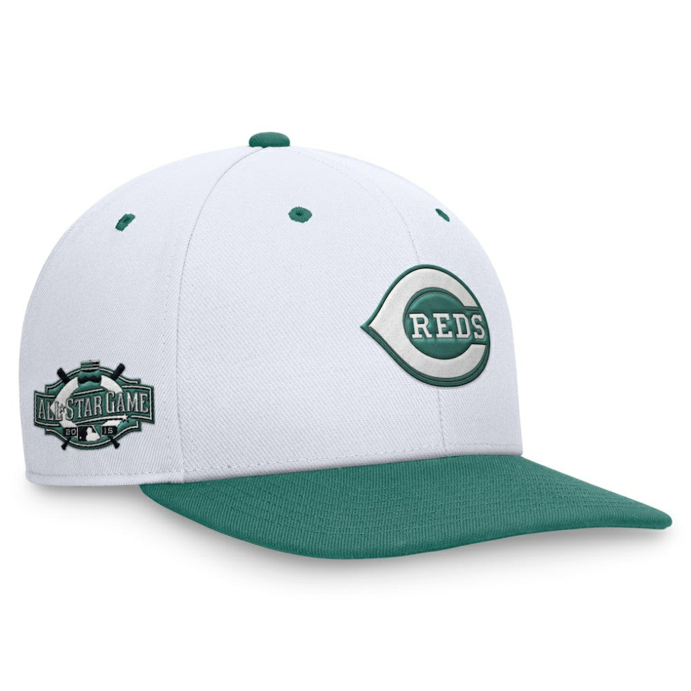 Cincinnati Reds Bicoastal Two-Tone Pro Performance Snapback Hat - White/Green | Nike
