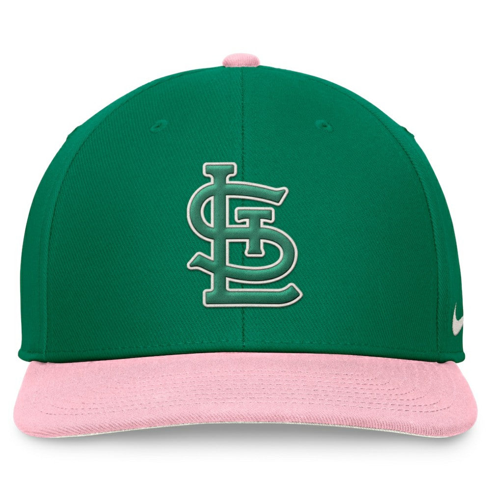 St. Louis Cardinals Malachite Pro Performance Snapback Hat - Green/Pink | Nike