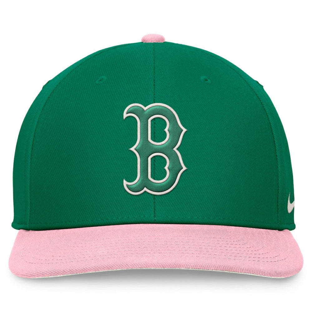 Boston Red Sox Malachite Pro Performance Snapback Hat - Green/Pink | Nike
