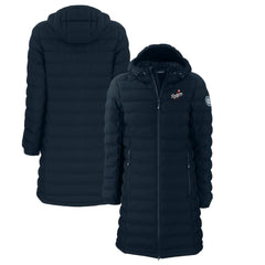 Los Angeles Dodgers Cutter & Buck Women's Cooperstown Collection Mission Ridge Repreve Eco Insulated Long Full-Zip Puffer Jacket - Navy