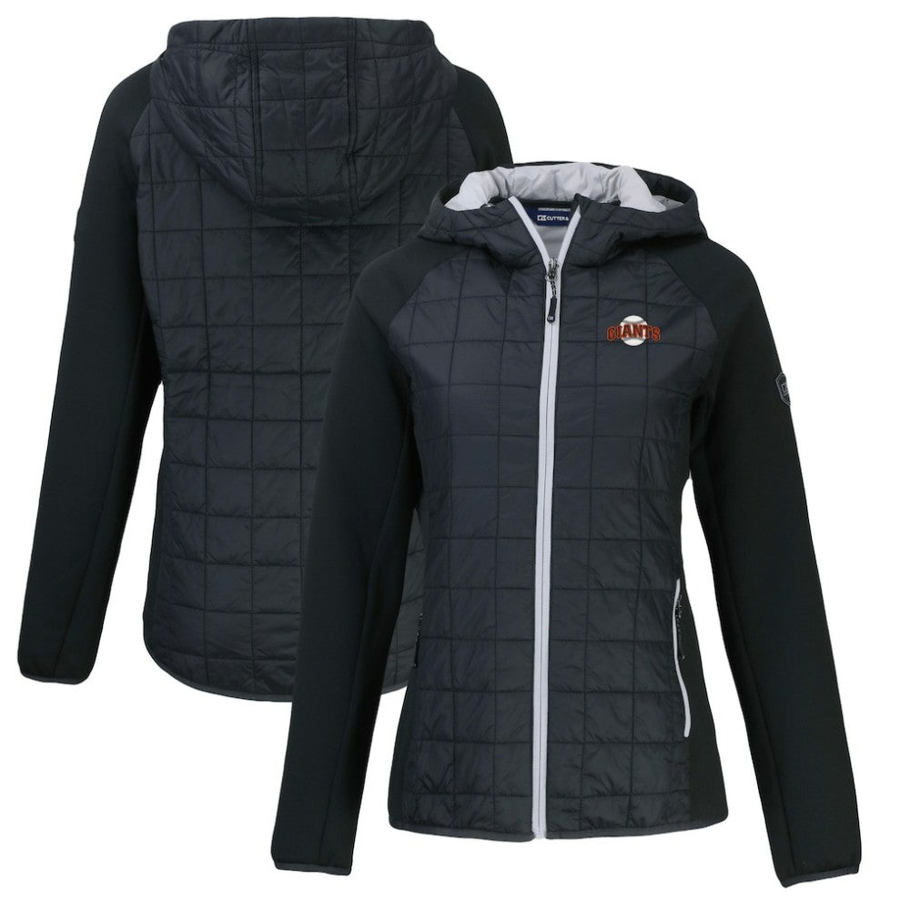 San Francisco Giants Cutter & Buck Women's Cooperstown Collection Rainier Primaloft Eco Full-Zip Hybrid Jacket - Black