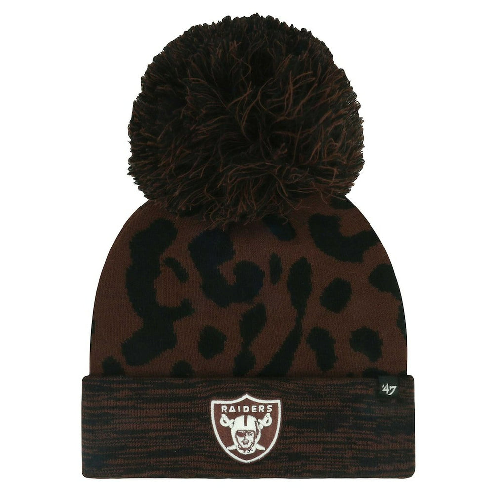 Las Vegas Raiders '47 Women's Cacao Cuffed Knit Hat with Pom - Brown sale