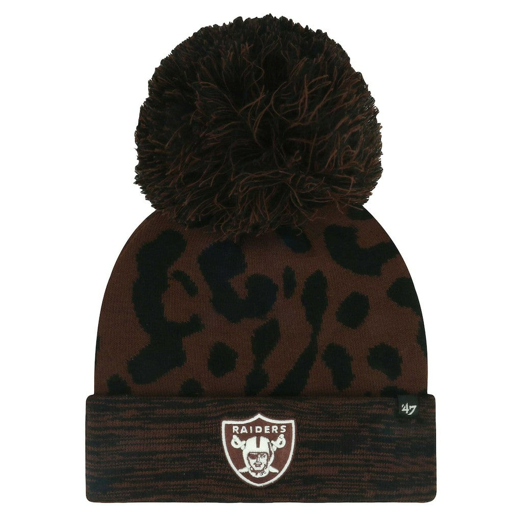 Las Vegas Raiders '47 Women's Cacao Cuffed Knit Hat with Pom - Brown sale