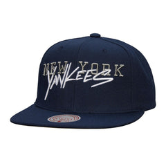 New York Yankees Team Tagged Snapback Hat - Navy | Mitchell & Ness