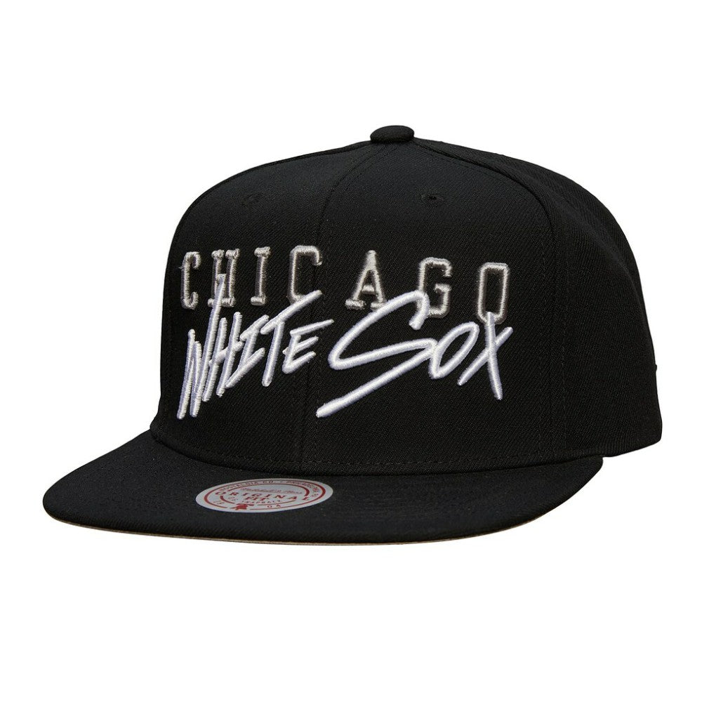 Chicago White Sox Team Tagged Snapback Hat - Black | Mitchell & Ness