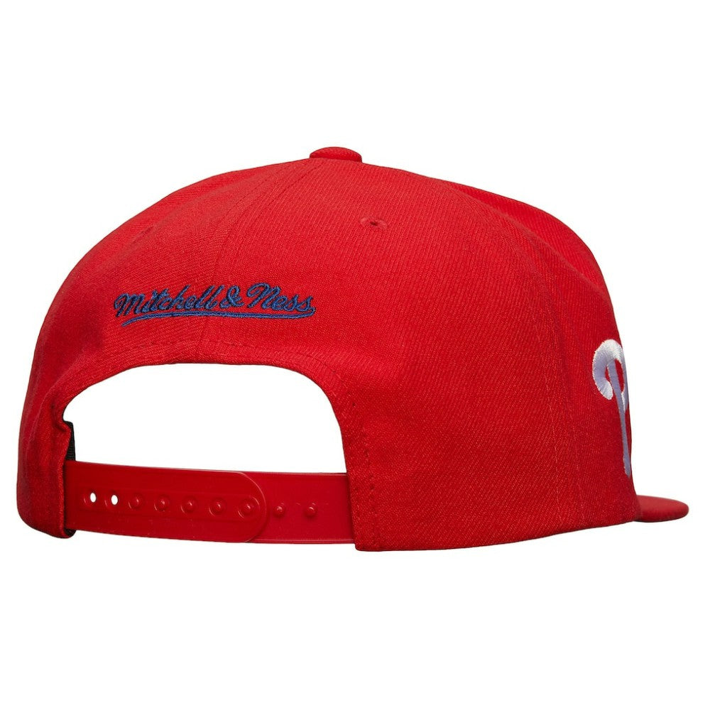 Philadelphia Phillies Team Tagged Snapback Hat - Red | Mitchell & Ness
