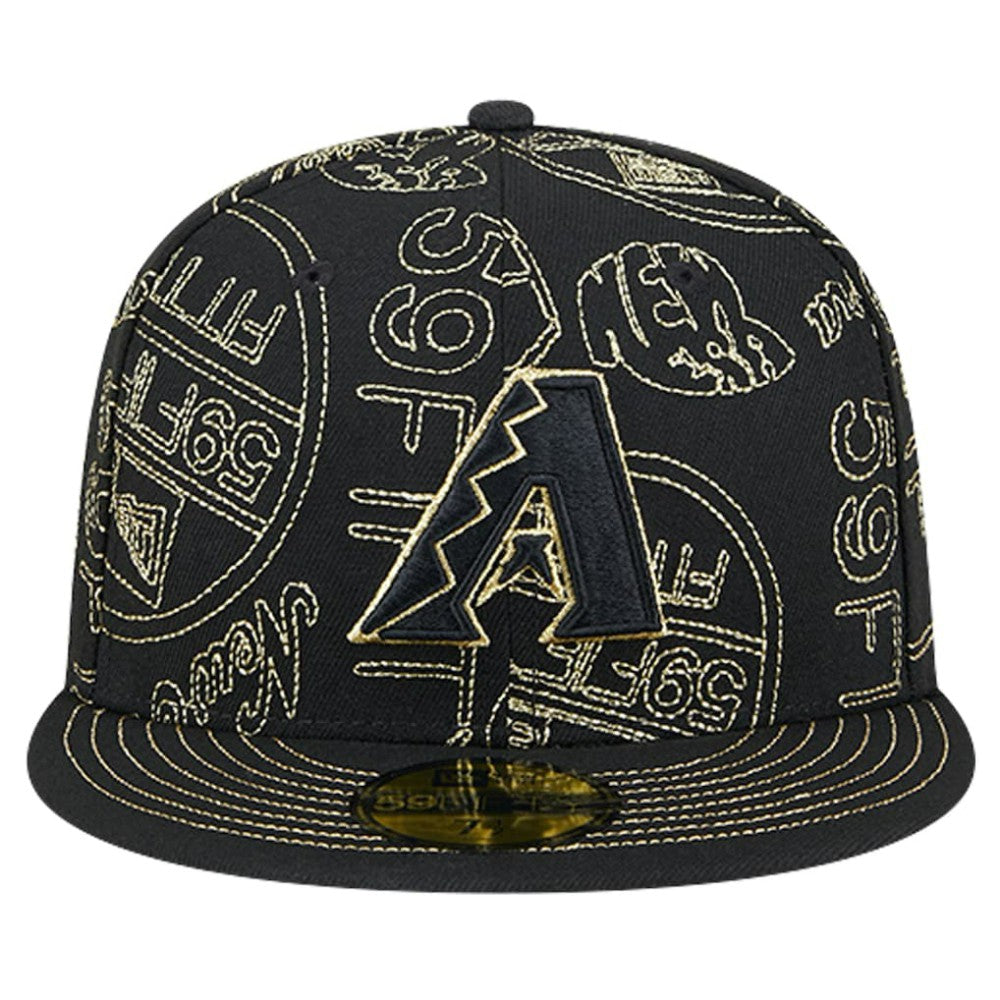 Arizona Diamondbacks 59FIFTY Day Allover Fitted Hat - Black | New Era