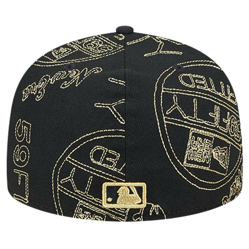 Athletics 59FIFTY Day Allover Fitted Hat - Black | New Era