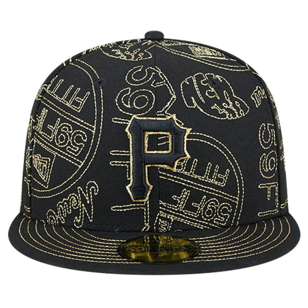Pittsburgh Pirates 59FIFTY Day Allover Fitted Hat - Black | New Era