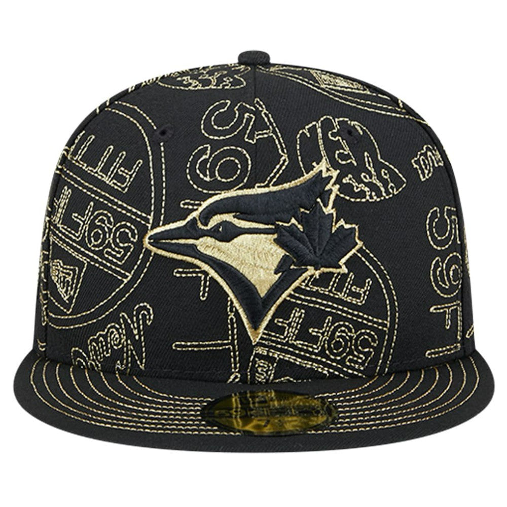 Toronto Blue Jays 59FIFTY Day Allover Fitted Hat - Black | New Era