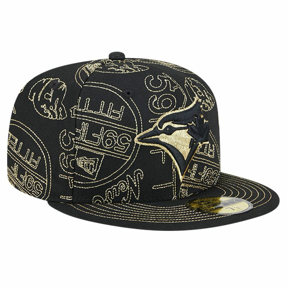 Toronto Blue Jays 59FIFTY Day Allover Fitted Hat - Black | New Era