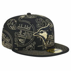 Toronto Blue Jays 59FIFTY Day Allover Fitted Hat - Black | New Era