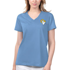 Los Angeles Rams Margaritaville Women's Game Time V-Neck T-Shirt - Blue on sale