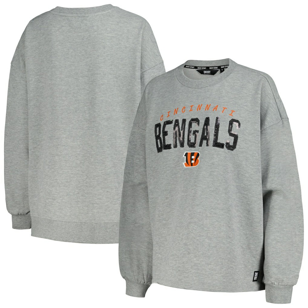 Cincinnati Bengals DKNY Sport Women's Penelope Pullover Sweatshirt - Heather Charcoal discount