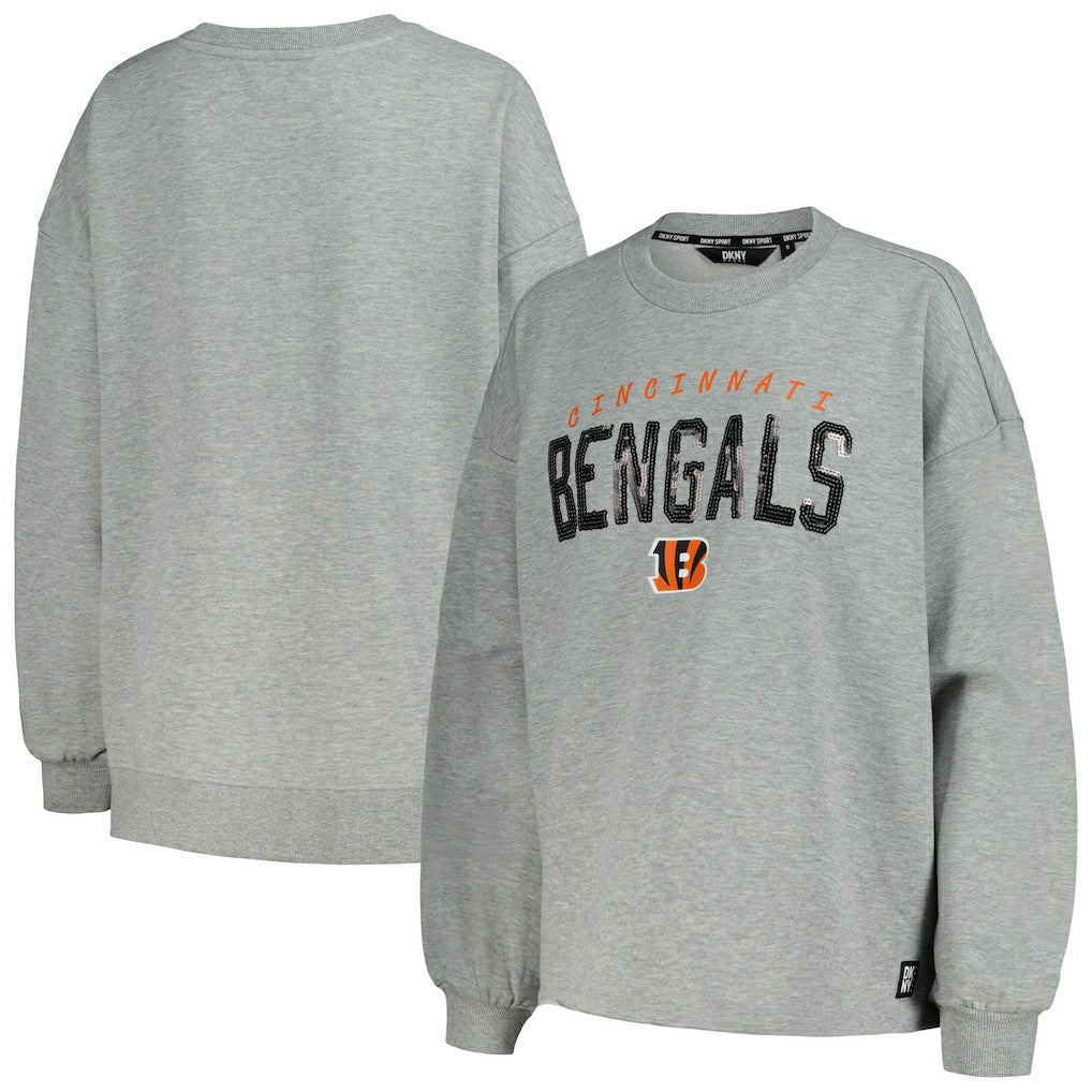 Cincinnati Bengals DKNY Sport Women's Penelope Pullover Sweatshirt - Heather Charcoal discount