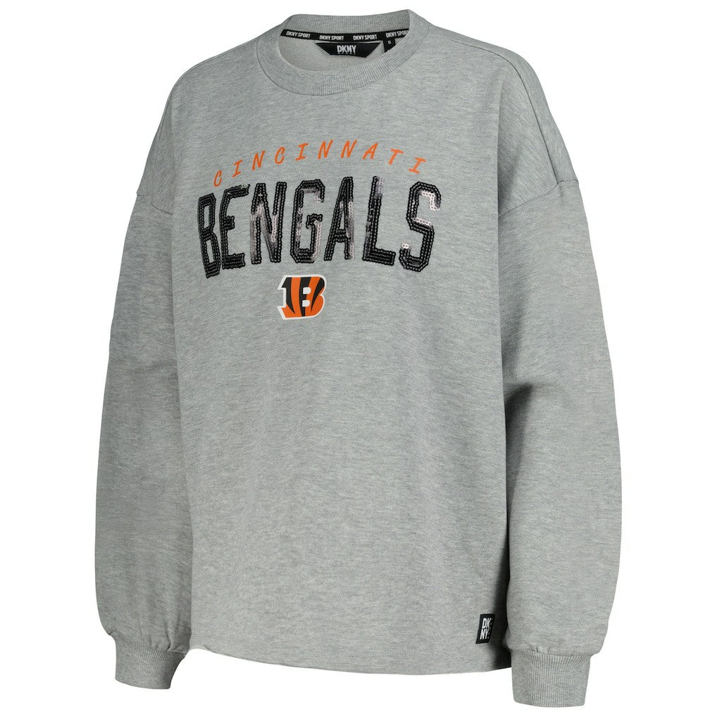 Cincinnati Bengals DKNY Sport Women's Penelope Pullover Sweatshirt - Heather Charcoal discount