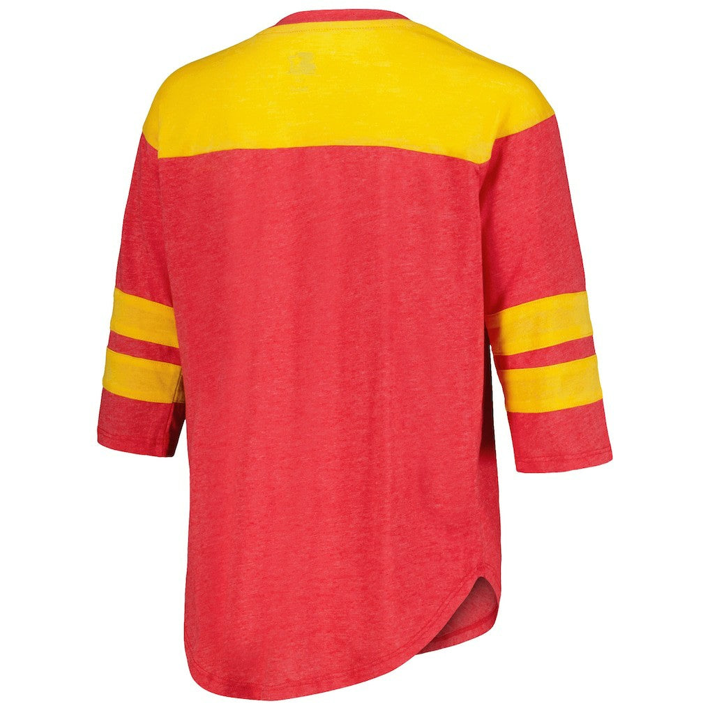 Kansas City Chiefs Starter Women's Fullback Tri-Blend 3/4-Sleeve T-Shirt - Red discount