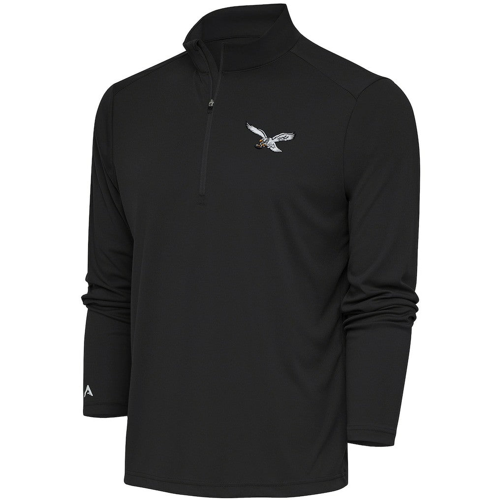 Philadelphia Eagles Antigua Throwback Logo Tribute Quarter-Zip Pullover Top - Gray online