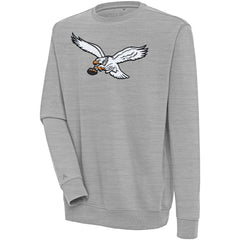 Philadelphia Eagles Antigua Throwback Logo Victory Pullover Sweatshirt - Heather Gray on sale