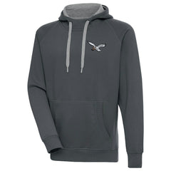 Philadelphia Eagles Antigua Throwback Logo Victory Pullover Hoodie - Charcoal cheap