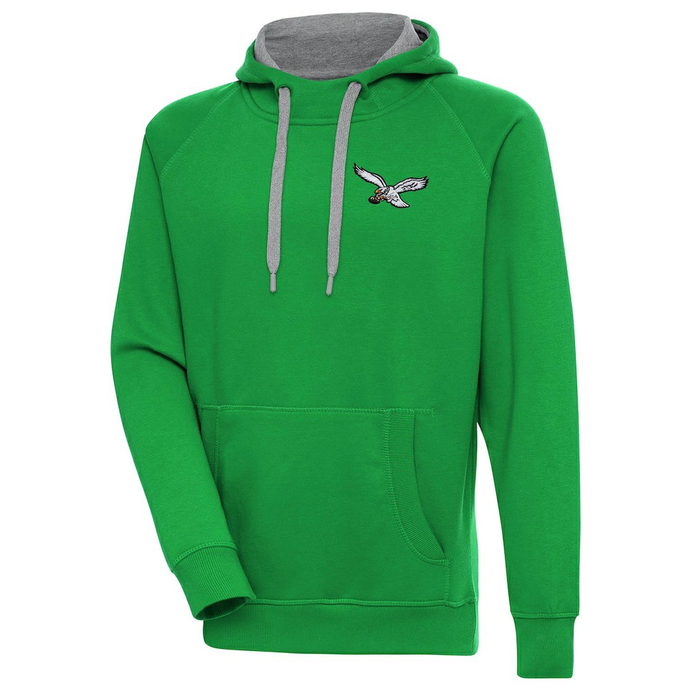 Philadelphia Eagles Antigua Throwback Logo Victory Pullover Hoodie - Kelly Green sale