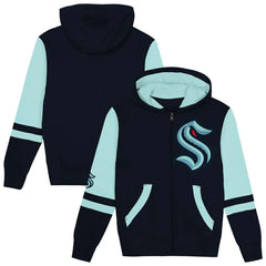 Seattle Kraken Preschool Face Off Full-Zip Hoodie Navy