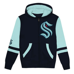 Seattle Kraken Preschool Face Off Full-Zip Hoodie Navy