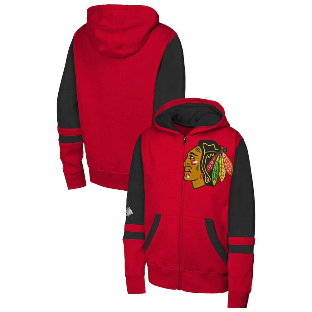 Chicago Blackhawks Youth Face Off Full-Zip Hoodie Red