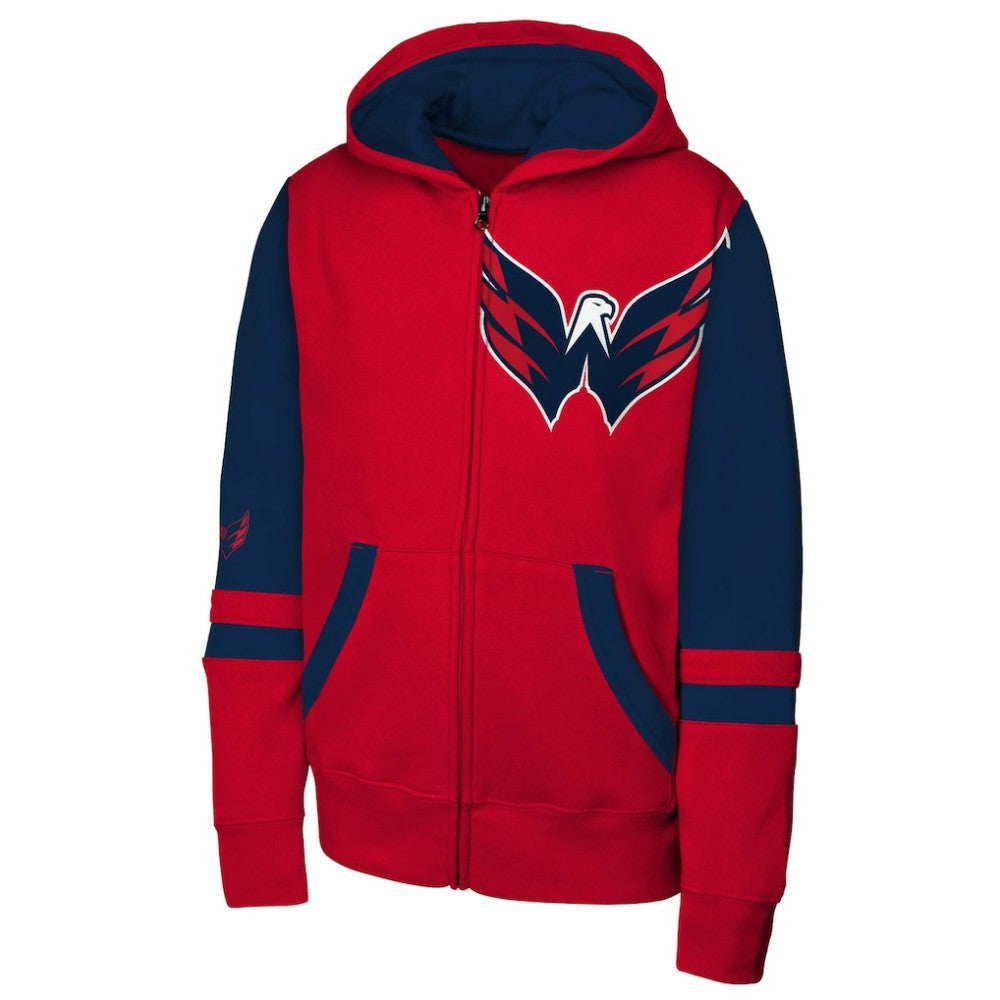Washington Capitals Youth Face Off Full-Zip Hoodie Red