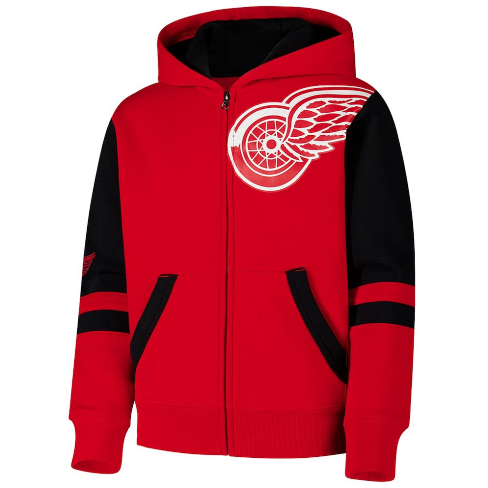 Detroit Red Wings Youth Face Off Full-Zip Hoodie Red