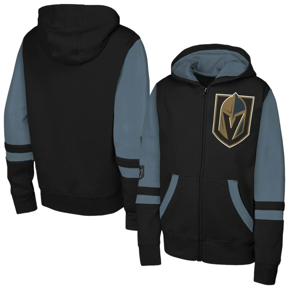 Vegas Golden Knights Youth Face Off Full-Zip Hoodie Black