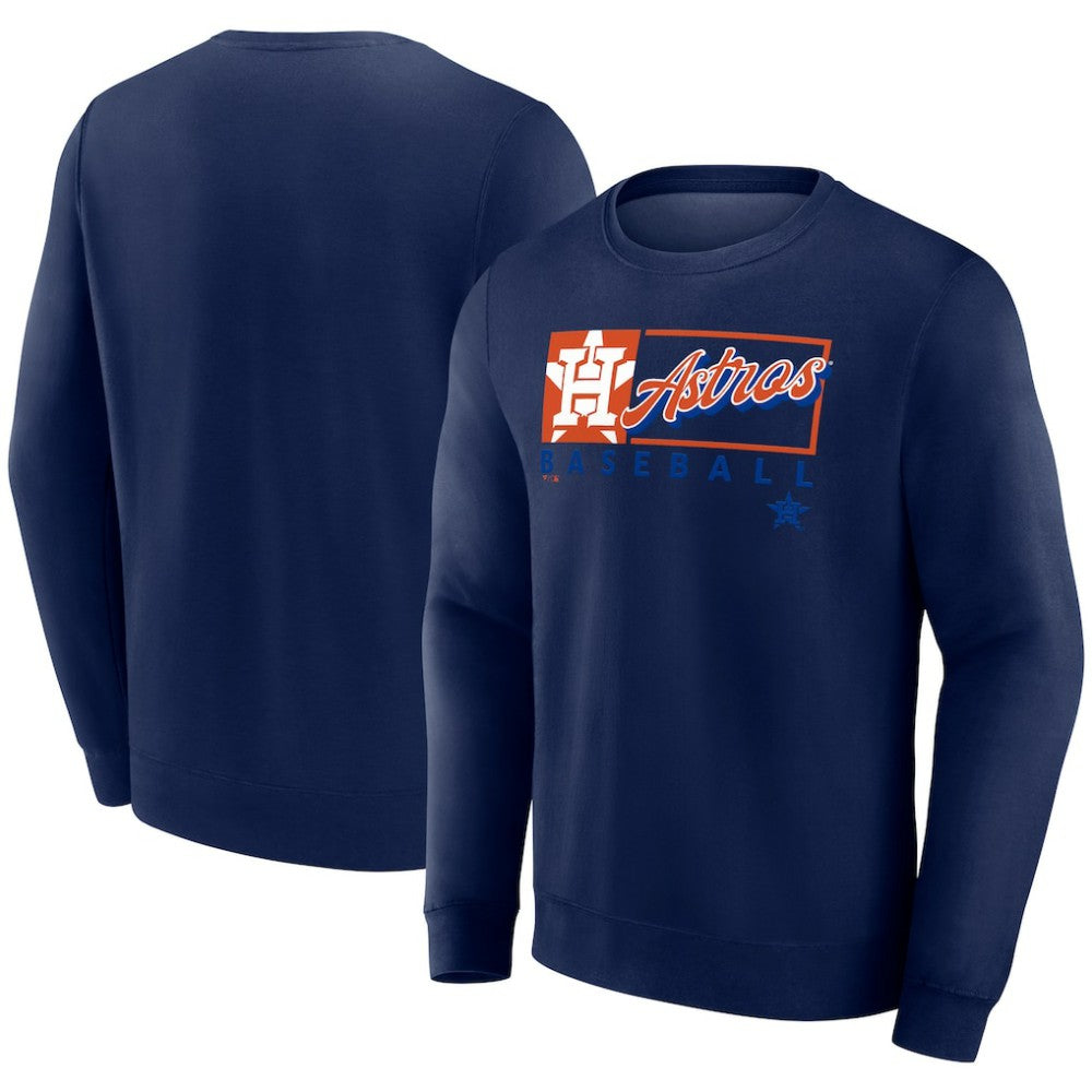 Houston Astros Profile Big & Tall Pullover Sweatshirt - Navy