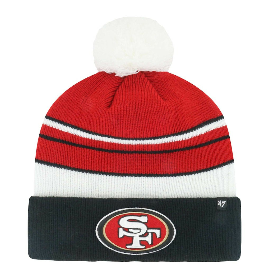 San Francisco 49ers '47 Youth Peewee Cuffed Knit Hat with Pom - Scarlet/Black cheap