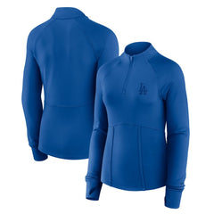 Los Angeles Dodgers Women's Elements Raglan Tri-Blend Quarter-Zip Top - Royal