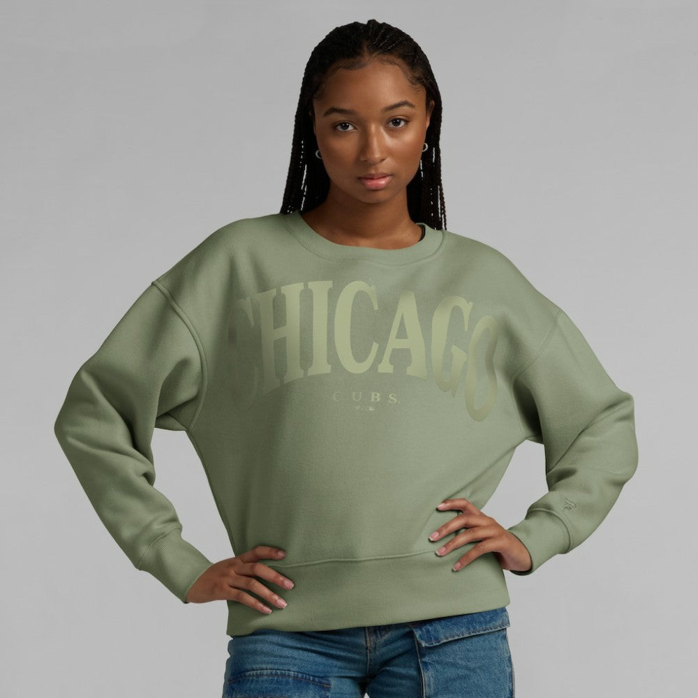 Chicago Cubs Women's Elements Flow Pullover Sweatshirt - Green