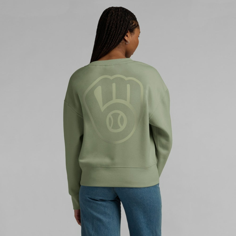 Milwaukee Brewers Women's Elements Flow Pullover Sweatshirt - Green
