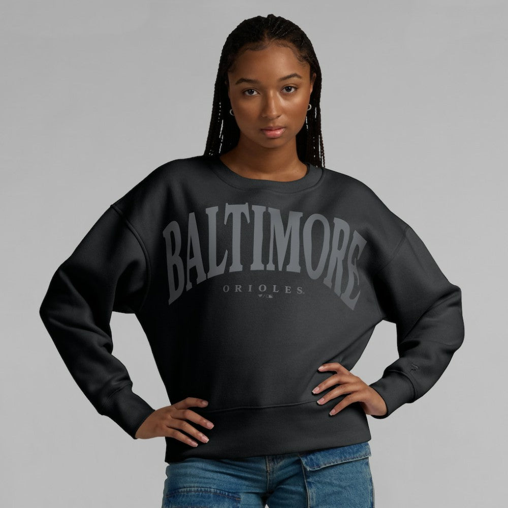 Baltimore Orioles Women's Elements Flow Pullover Sweatshirt - Black