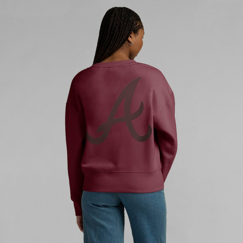 Atlanta Braves Women's Elements Flow Pullover Sweatshirt - Burgundy