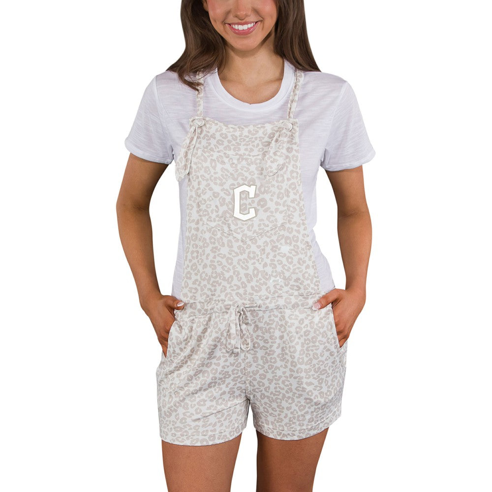 Cleveland Guardians Concepts Sport Women's Montana Hacci Knit Romper Overalls - Cream