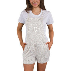 Cleveland Guardians Concepts Sport Women's Montana Hacci Knit Romper Overalls - Cream