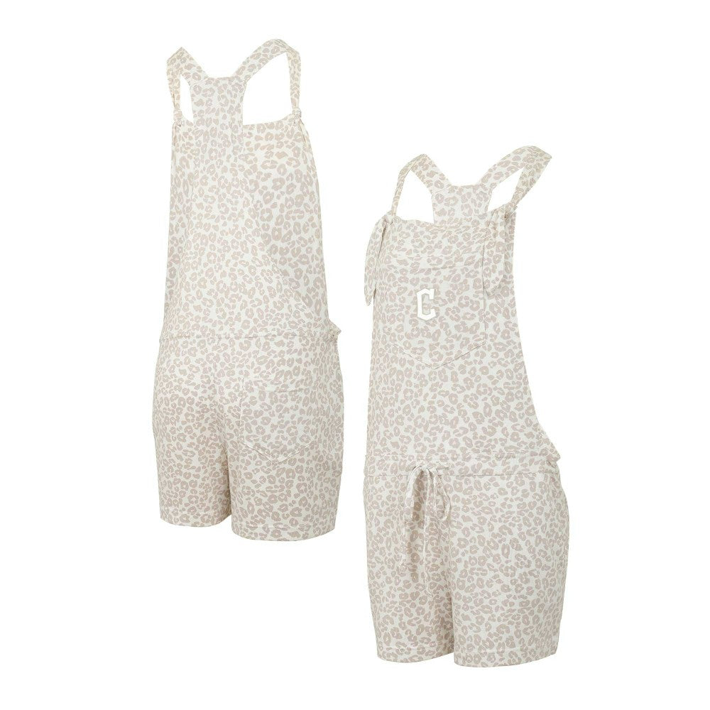 Cleveland Guardians Concepts Sport Women's Montana Hacci Knit Romper Overalls - Cream
